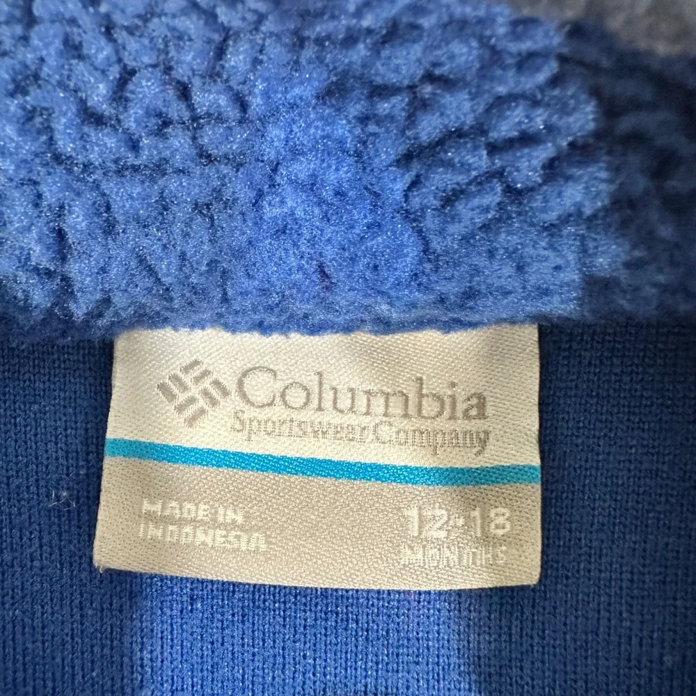 Columbia Foxy Baby Fleece Bunting Kids 12-18 Months Blue Snap Front | Gorpcore
